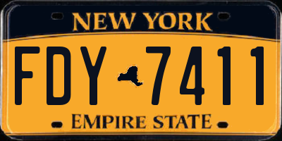 NY license plate FDY7411