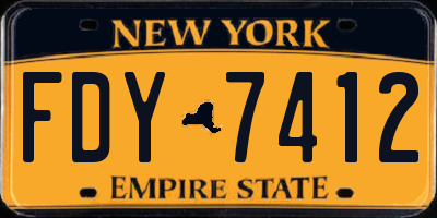 NY license plate FDY7412