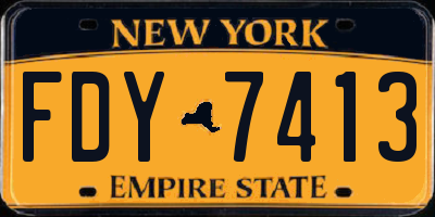NY license plate FDY7413