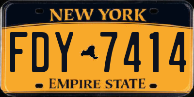 NY license plate FDY7414