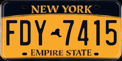 NY license plate FDY7415