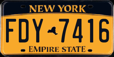 NY license plate FDY7416