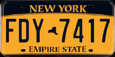 NY license plate FDY7417