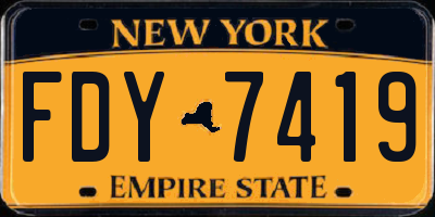 NY license plate FDY7419