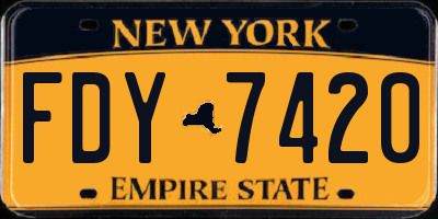 NY license plate FDY7420