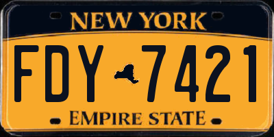 NY license plate FDY7421