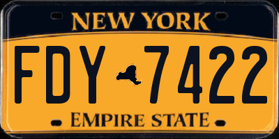 NY license plate FDY7422