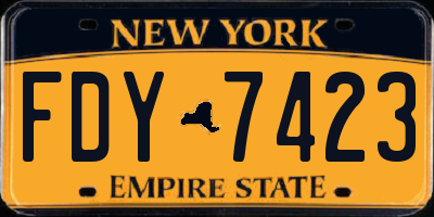 NY license plate FDY7423