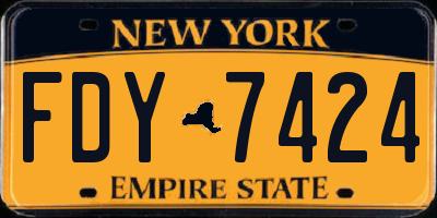 NY license plate FDY7424