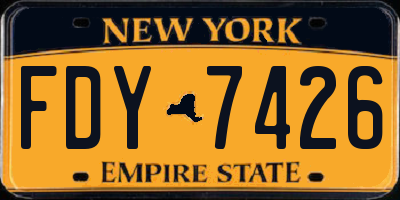 NY license plate FDY7426