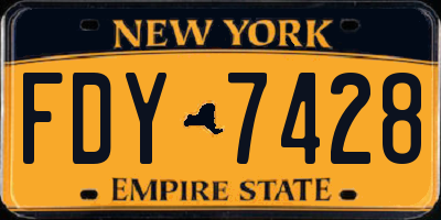 NY license plate FDY7428
