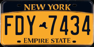 NY license plate FDY7434