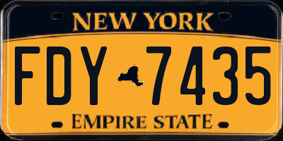 NY license plate FDY7435