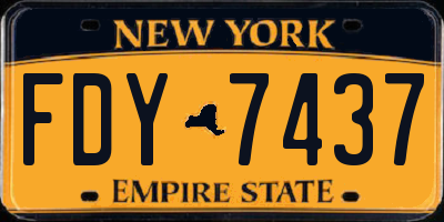 NY license plate FDY7437