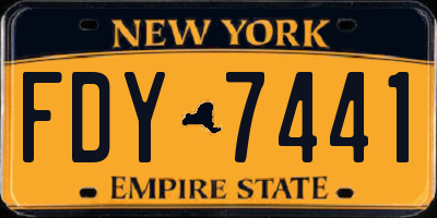 NY license plate FDY7441