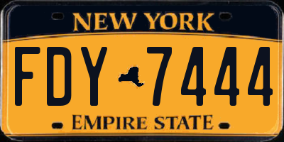 NY license plate FDY7444