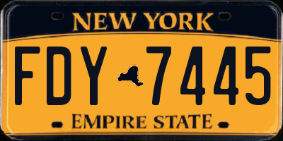 NY license plate FDY7445