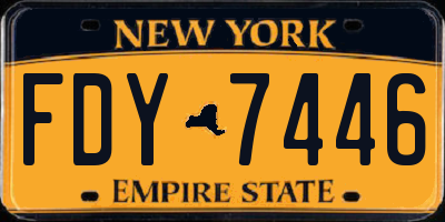 NY license plate FDY7446