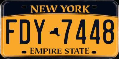 NY license plate FDY7448