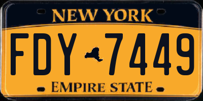 NY license plate FDY7449