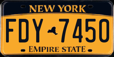 NY license plate FDY7450