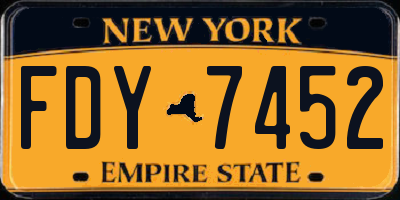 NY license plate FDY7452