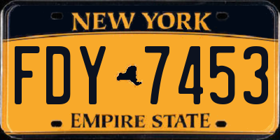 NY license plate FDY7453