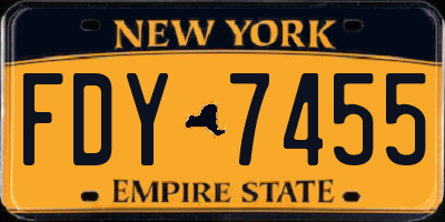 NY license plate FDY7455