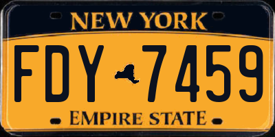 NY license plate FDY7459