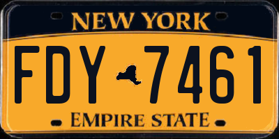 NY license plate FDY7461