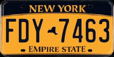 NY license plate FDY7463