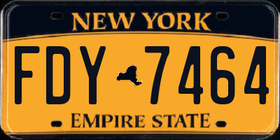 NY license plate FDY7464