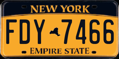NY license plate FDY7466