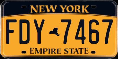 NY license plate FDY7467