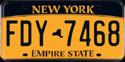 NY license plate FDY7468