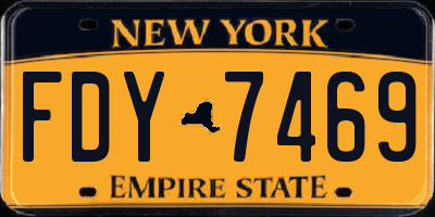 NY license plate FDY7469