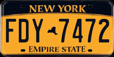NY license plate FDY7472