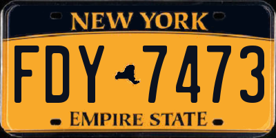 NY license plate FDY7473