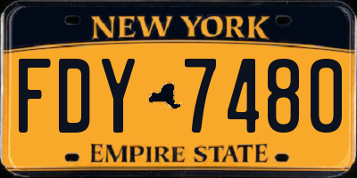 NY license plate FDY7480