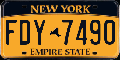 NY license plate FDY7490
