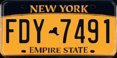 NY license plate FDY7491