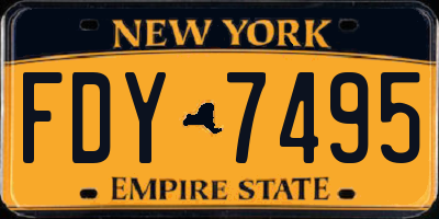 NY license plate FDY7495