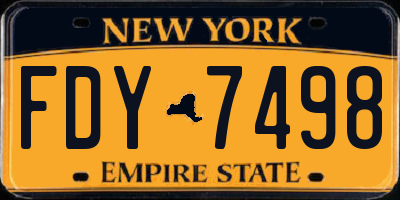 NY license plate FDY7498