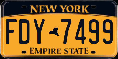 NY license plate FDY7499