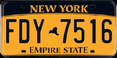NY license plate FDY7516