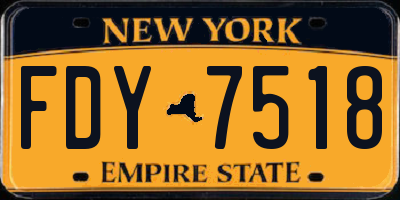 NY license plate FDY7518