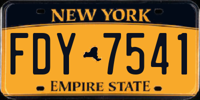 NY license plate FDY7541