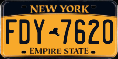 NY license plate FDY7620
