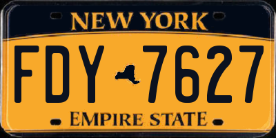 NY license plate FDY7627