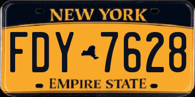 NY license plate FDY7628
